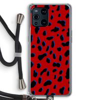 Red Leopard: Oppo Find X3 Transparant Hoesje met koord