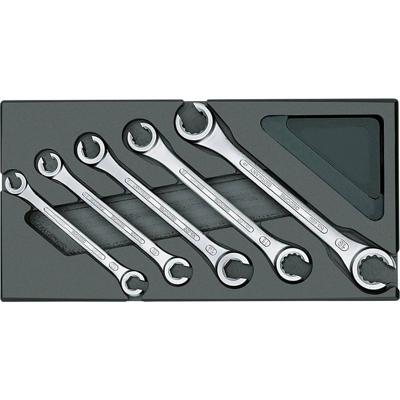 Gedore 1731157 1500 ES-400 Dubbele ringsleutelset 5-delig Sleutelbreedte (metrisch) 8 - 19 mm