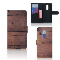 OnePlus 6 Book Style Case Old Wood - thumbnail