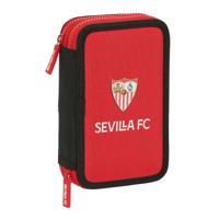 Dubbele etui Sevilla Fútbol Club Zwart Rood 12.5 x 19.5 x 4 cm (28 Onderdelen)