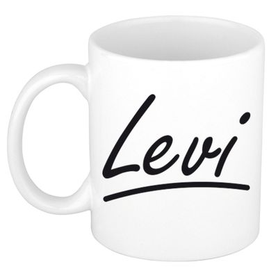 Naam cadeau mok / beker Levi met sierlijke letters 300 ml