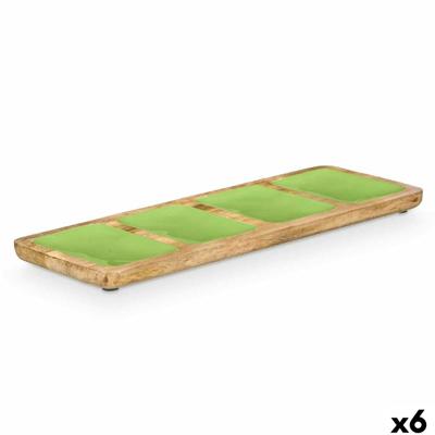 Dienblad met Vakjes GiftDecor MALI-941 G Groen 46 x 3 x 17 cm (6 Stuks)
