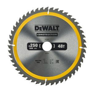 DeWALT Cirkelzaagblad voor Hout | Construction | Ø 250mm Asgat 30mm 48T - DT1957-QZ