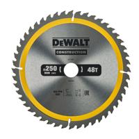 DeWALT Cirkelzaagblad voor Hout | Construction | Ø 250mm Asgat 30mm 48T - DT1957-QZ
