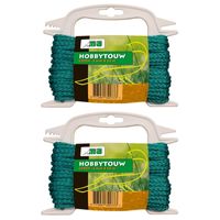 2x Groen touw/draad 4 mm x 20 meter