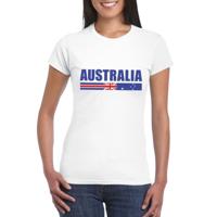 Australie supporters kleding t-shirt - voor dames - wit - met vlag kleuren print - korte mouwen