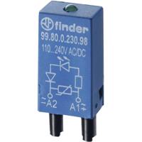 Finder Steekmodule Met vrijloopdiode, Met LED 99.80.9.220.99 Lichtkleur (naam): Groen Bulk 10 stuk(s)