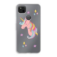 Roze eenhoorn: Google Pixel 4a Transparant Hoesje Roze eenhoorn: Google Pixel 4a Transparant Hoesje