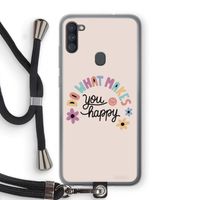 Happy days: Samsung Galaxy A11 Transparant Hoesje met koord