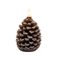 Kaars Led Dennenappel met sneeuw S