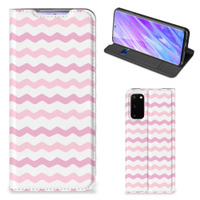 Samsung Galaxy S20 Hoesje met Magneet Waves Roze - thumbnail