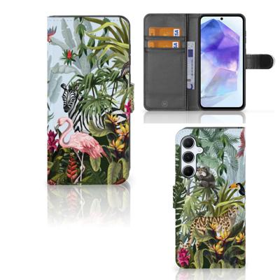 Telefoonhoesje | Met pasjeshouder | voor Samsung Galaxy A55 Jungle Telefoonhoesje | Met pasjeshouder | voor Samsung Galaxy A55 Jungle