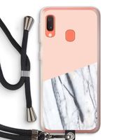A touch of peach: Samsung Galaxy A20e Transparant Hoesje met koord