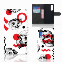 Telefoonhoesje met Naam Huawei P30 Skull Red