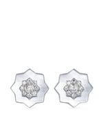 David Morris boucles d'oreilles en or blanc 18ct pavées de diamants - Argent