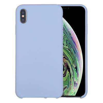 Four Corners Full Coverage Liquid Silicone Protective Case Back Cover for iPhone XS Max 6.5 inch(Baby Blue)
