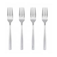 Bellatio design Gebaksvorkjes - 4x stuks - zilver - RVS - taartvorkjes - 15 cm