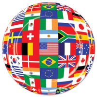 24x stuks landen thema bordjes met internationale vlaggen 23 cm