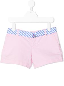 POLO RALPH LAUREN KIDS short à ceinture rayée - Rose