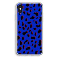 Blue Leopard: iPhone XS Transparant Hoesje - thumbnail