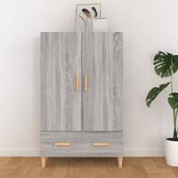 Hoge kast 70x31x115 cm bewerkt hout grijs sonoma eikenkleurig