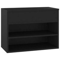 The Living Store Opbergbank Trendy - Schoenenkast + Opbergruimte - Zwart - 60x30x45 cm