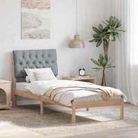 Bedframe met Gevoerd Hoofdgedeelte Bruin 75 x 190 cm