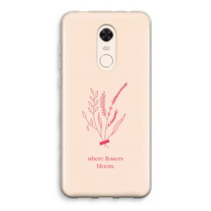 Where flowers bloom: Xiaomi Redmi 5 Transparant Hoesje