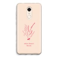 Where flowers bloom: Xiaomi Redmi 5 Transparant Hoesje