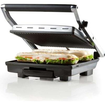 DOMO - Multifunctionele roestvrijstalen grill - Grote Teflon-platen - Drijvende afdekking - Regelbare thermostaat