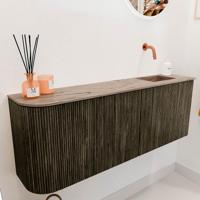 Toiletmeubel Mondiaz Joya Dlux | 111.6 cm | Meubelkleur Shadow | Faye wastafel Arena Wasbak Rechts | Zonder kraangat(en)