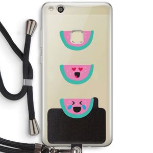 Smiley watermeloen: Huawei Ascend P10 Lite Transparant Hoesje met koord