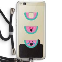 Smiley watermeloen: Huawei Ascend P10 Lite Transparant Hoesje met koord