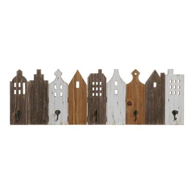 Wandkapstok DKD Home Decor Metaal Huizen 91 x 9,5 x 29,5 cm