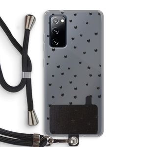 Kleine kattenkopjes: Samsung Galaxy S20 FE / S20 FE 5G Transparant Hoesje met koord
