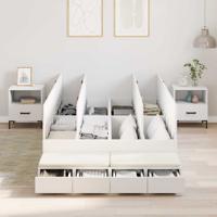 Opbergbedframe met lade Wit 236.5 x 120 x 31.5 cm Bewerkt hout