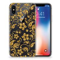 Apple iPhone X | Xs | TPU Case | Gouden Bloemen