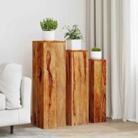 VidaXL 3-delige plantenstandaardenset massief sheeshamhout bruin