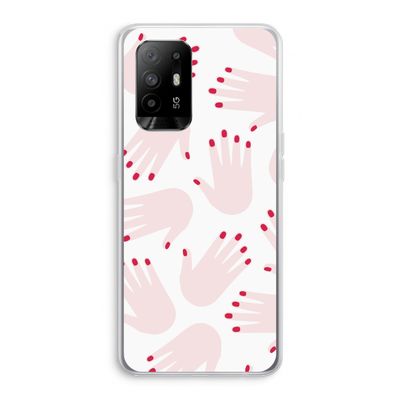 Hands pink: Oppo A94 5G Transparant Hoesje