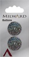 Milward Glitter Knoop 22mm (2 stuks)