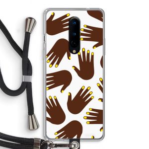 Hands dark: OnePlus 8 Transparant Hoesje met koord