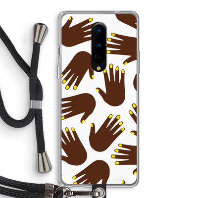 Hands dark: OnePlus 8 Transparant Hoesje met koord