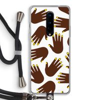 Hands dark: OnePlus 8 Transparant Hoesje met koord