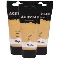 3x tubes gouden acrylverf/hobbyverf op waterbasis 75 ml   -