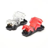 Peel-Free Quick connector Two-core T-type 2-draads strippen klemmenblok willekeurige kleur levering