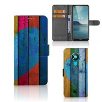 Nokia 3.4 | Book Style Case | Wood Heart - Cadeau voor je Vriend