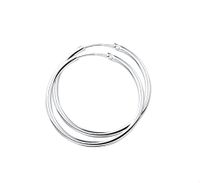 TFT Creolen Ronde Buis Zilver Gerhodineerd Glanzend 2 mm x 30 mm - thumbnail