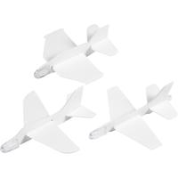 Creativ Company Vliegtuigen, l: 11,5-12,5 cm, b: 11-12 cm, wit, 3 stuk/ 1 doos