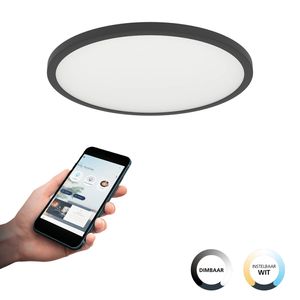 EGLO connect.z Sarsina-Z Plafondlamp - Ø 45 cm - Zwart/Wit - Dimbaar