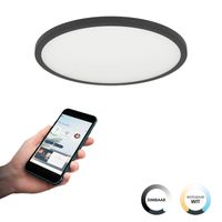 EGLO connect.z Sarsina-Z Plafondlamp - Ø 45 cm - Zwart/Wit - Instelbaar wit licht - Dimbaar - Zigbee